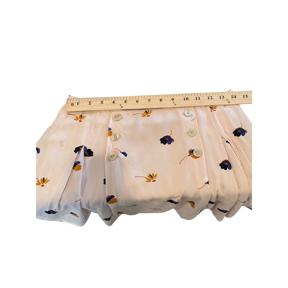 Free People‎ Women's Pink Floral All Over Print Button Mini Skirt Size 6 READ